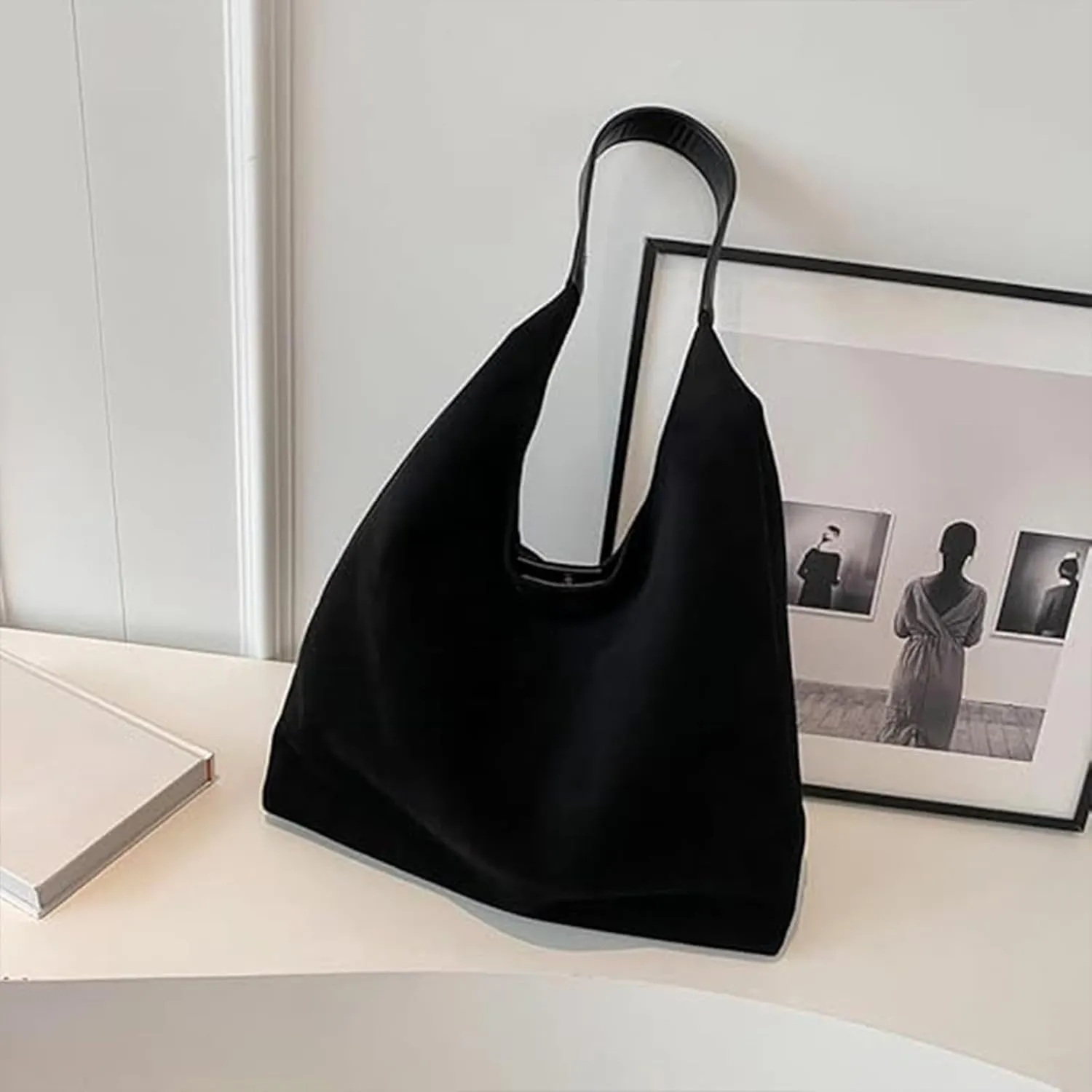 Shoulder Bags for Women, Faux Suede Crossbody Bag Large Capacity Fashion Satchel Handbags Everyday Tote Purses