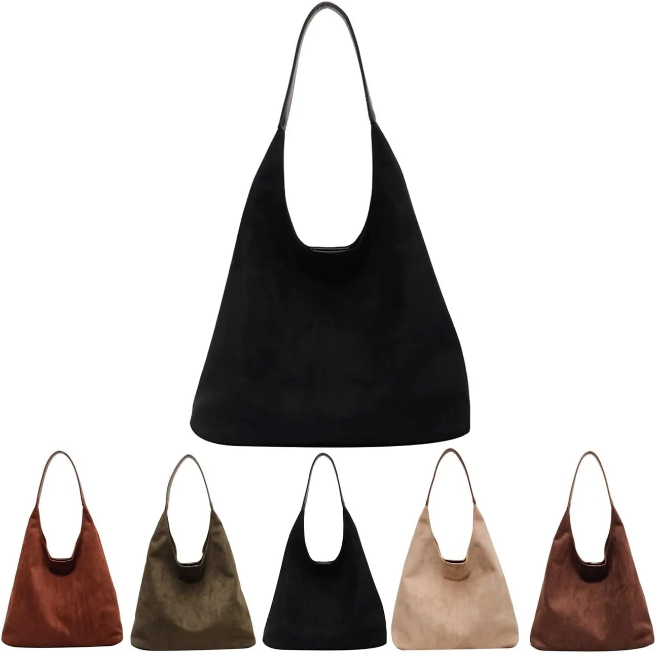 Shoulder Bags for Women, Faux Suede Crossbody Bag Large Capacity Fashion Satchel Handbags Everyday Tote Purses