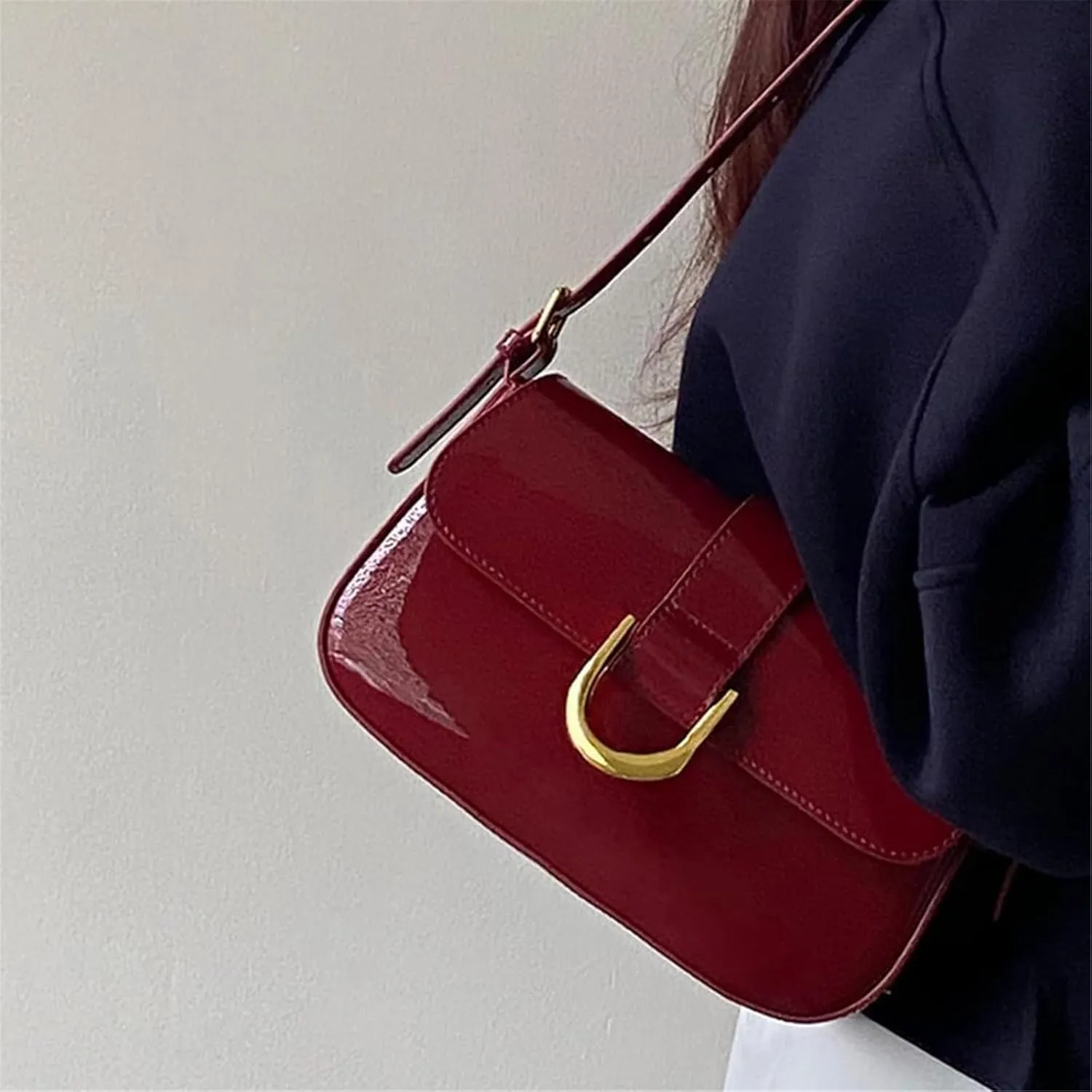 Shoulder Purses for Women Faux Soft PU Leather Small Shoulder Bag Casual Slouchy Satchel Handbags Cute Clutch