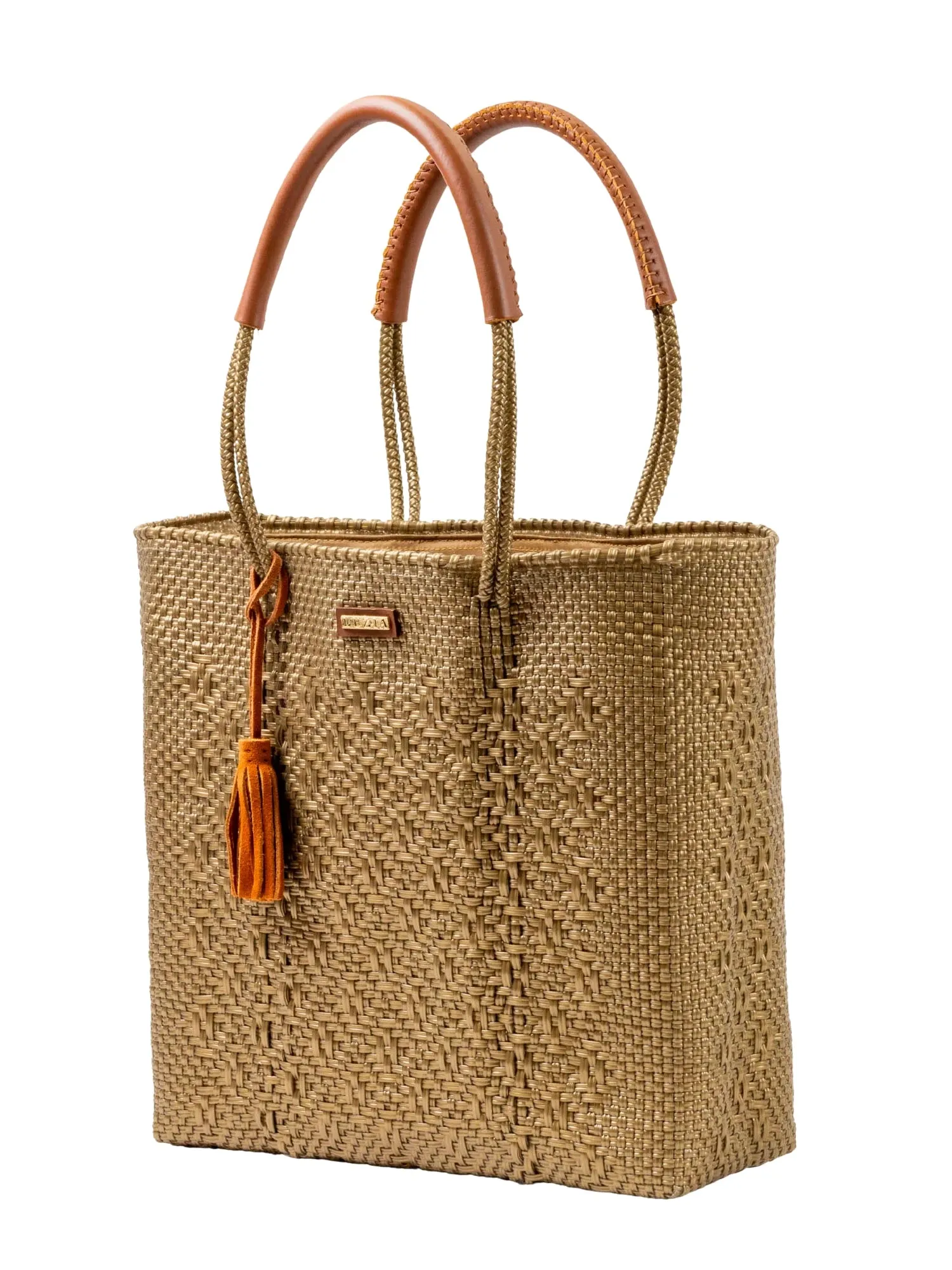 Shoulder Tote Solid Multi-Diamond Gold by Luzia