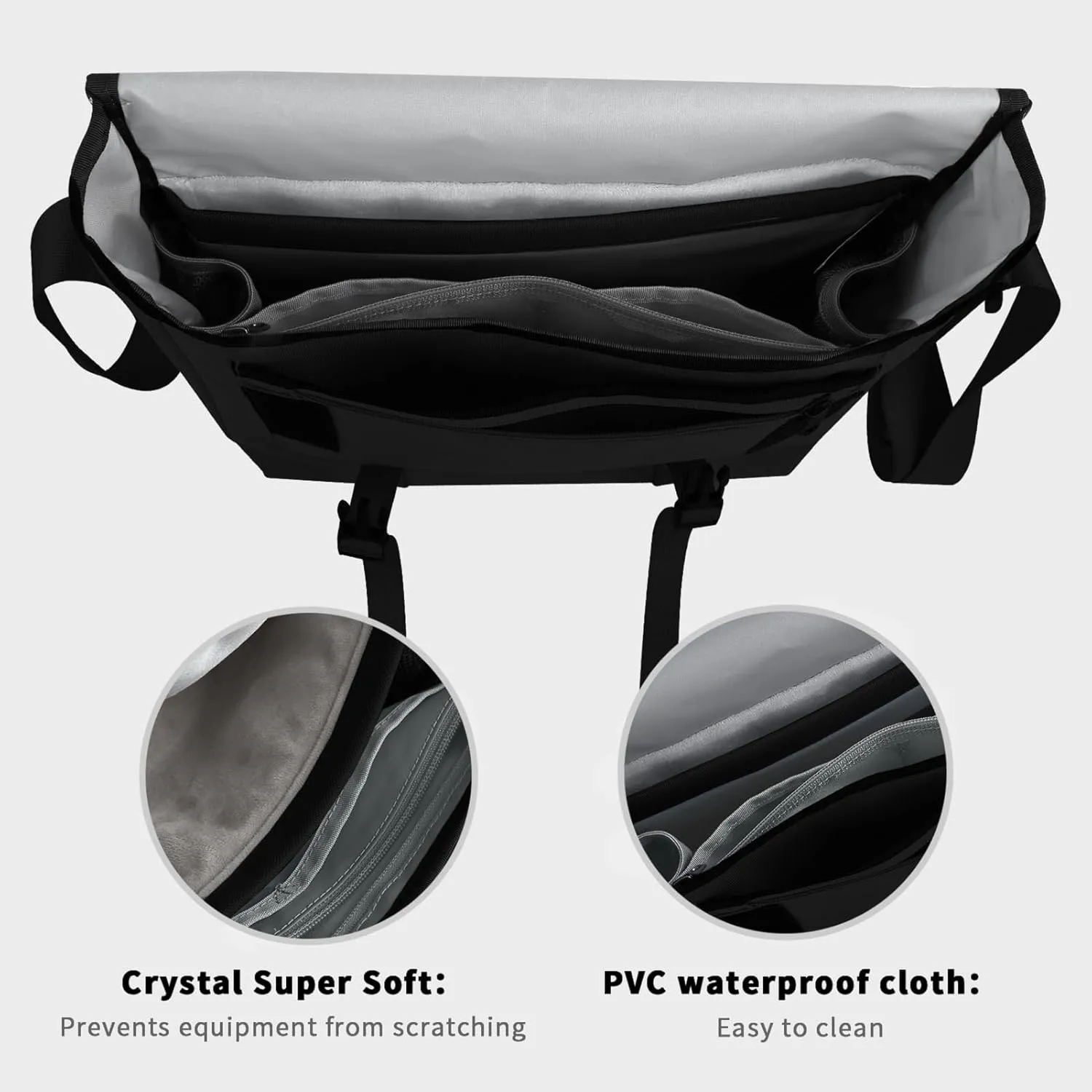 SIMTOP Messenger Bag Crossbody Shoulder Bag for Commuters and Travelers Water Resistant Scratch and Wear Cordura YKK Zipper