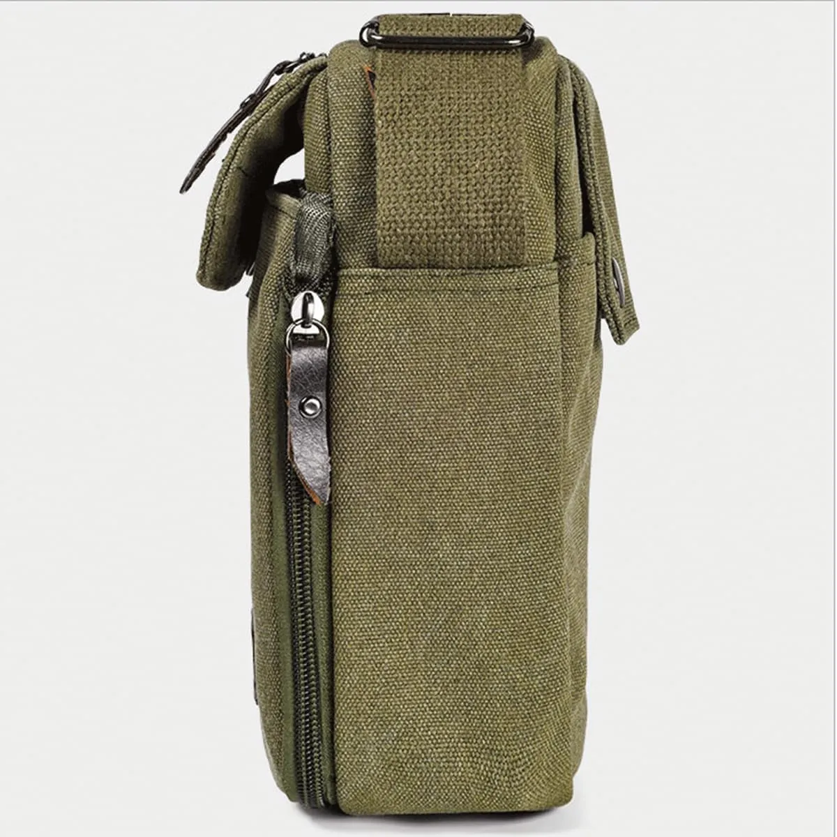 Small Canvas Messenger Bag Chest Bag Travel Bag, Mini Crossbody Bag Shoulder Bag for Men Women Multi Pocket Purses