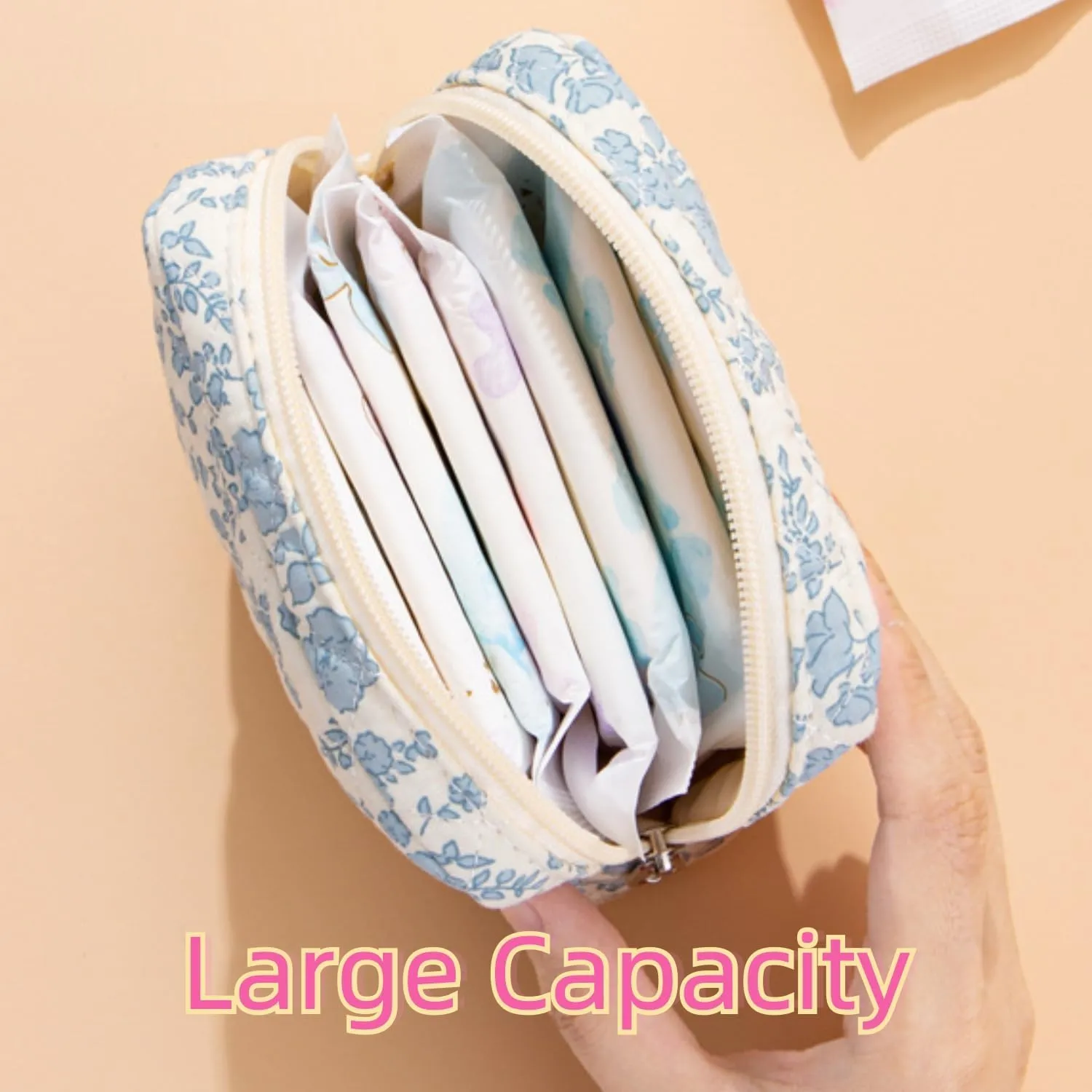Small Quilted Makeup Bag for Purse, Mini Coquette Aesthetic Travel Bag Cute Cosmetic Pouch with Inner Pockets Bowknot Toiletry Organizer Storage Case (Y#Pink Bow)