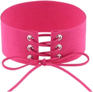 Smiling sunflower Personality Exaggerated Punk Sex Appeal tie Collar tie Choker Necklaces with Clavicle Necklaces -Mei red
