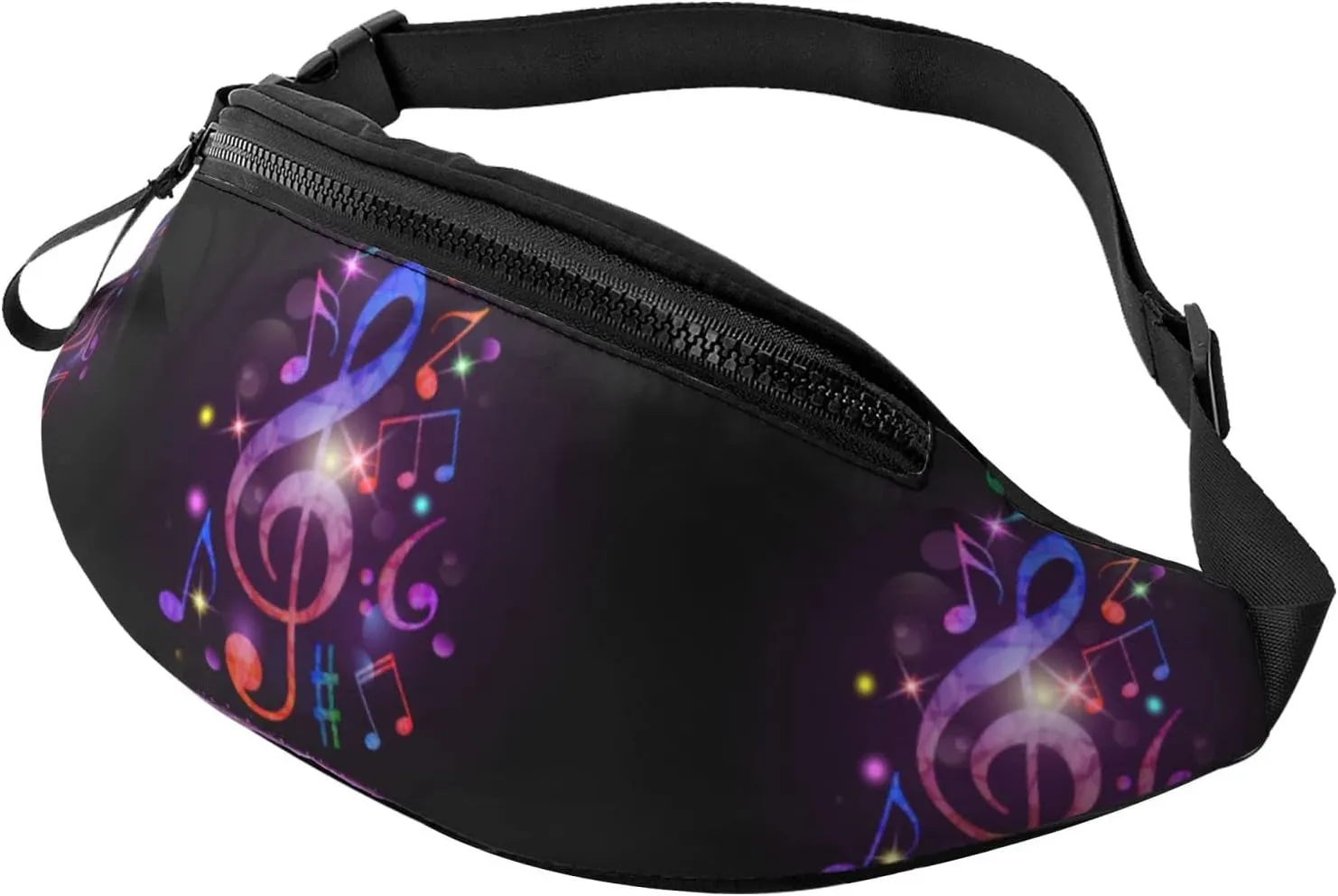 Sport Waist Bag For Men Women-Colorful Music Note Purple Fanny Pack-Casual Bum Bags Hiking Running Belt Bags