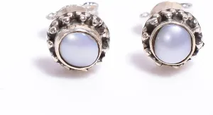 Studs earrings in 925 Sterling Silver, Girl Minimal Stud Jewellery for Office & Everyday Use, Unique Fine Stone Jewelry Gifts for Women - Girls