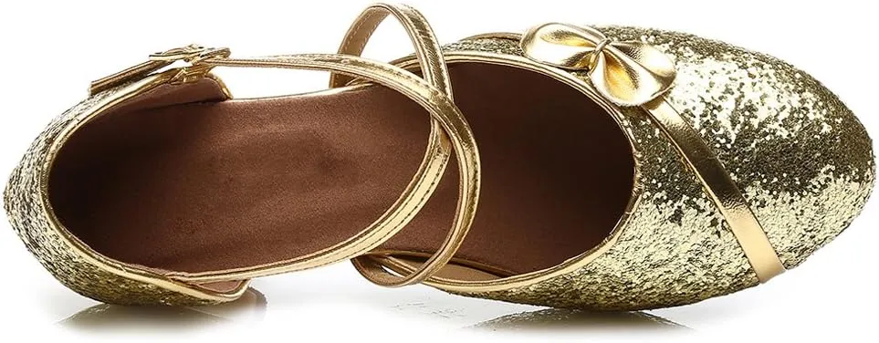 SWDZM Girl Latin/Chacha/Salsa/Performance Dance Shoes Sequin Ballroom Model-208