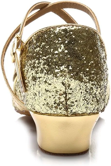 SWDZM Girl Latin/Chacha/Salsa/Performance Dance Shoes Sequin Ballroom Model-208