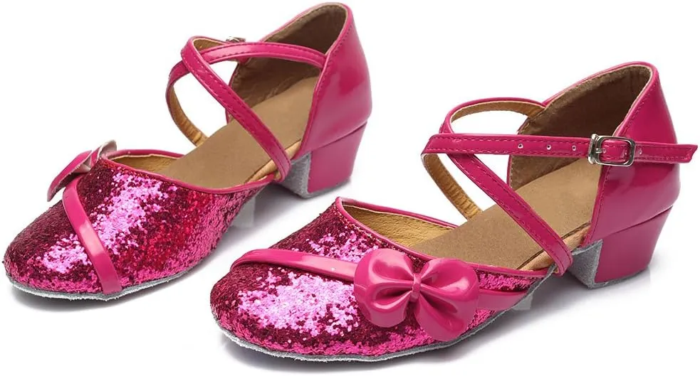 SWDZM Girl Latin/Chacha/Salsa/Performance Dance Shoes Sequin Ballroom Model-208