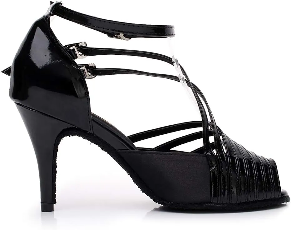 SWDZM Women Ballroom Dance Shoes Latin Salsa Bachata Practice Performance Dance Shoes,Model-QJW6105