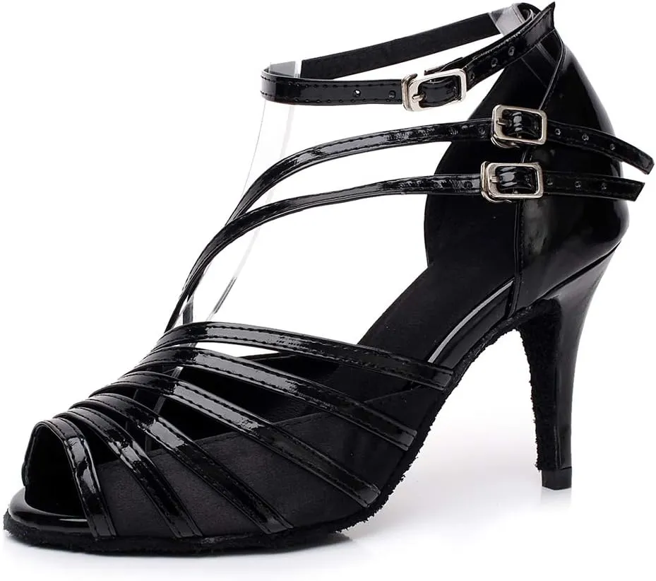 SWDZM Women Ballroom Dance Shoes Latin Salsa Bachata Practice Performance Dance Shoes,Model-QJW6105