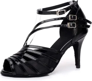 SWDZM Women Ballroom Dance Shoes Latin Salsa Bachata Practice Performance Dance Shoes,Model-QJW6105