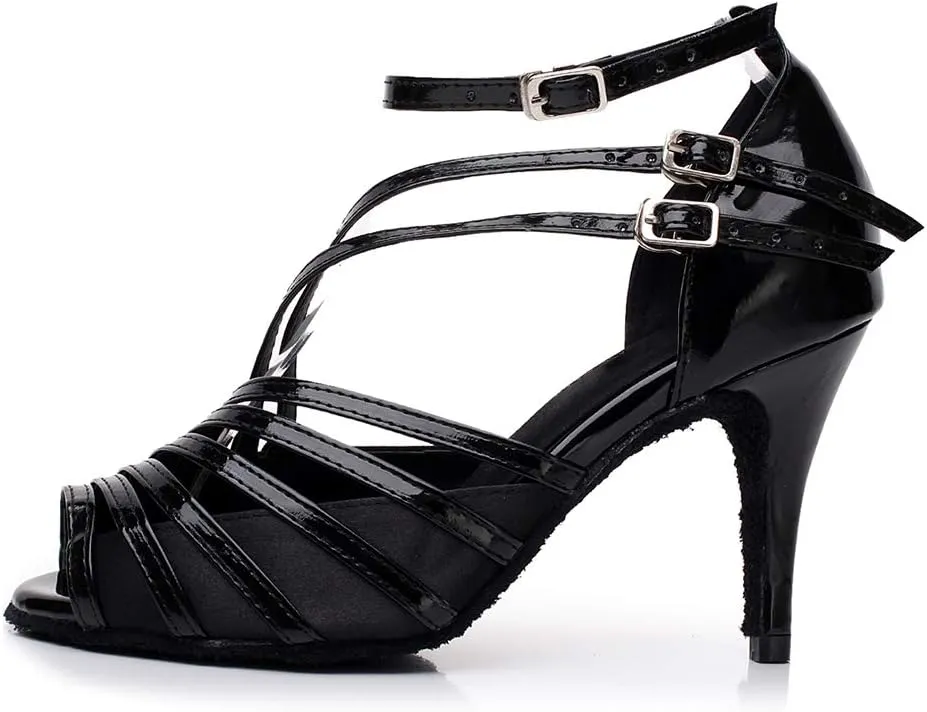 SWDZM Women Ballroom Dance Shoes Latin Salsa Bachata Practice Performance Dance Shoes,Model-QJW6105