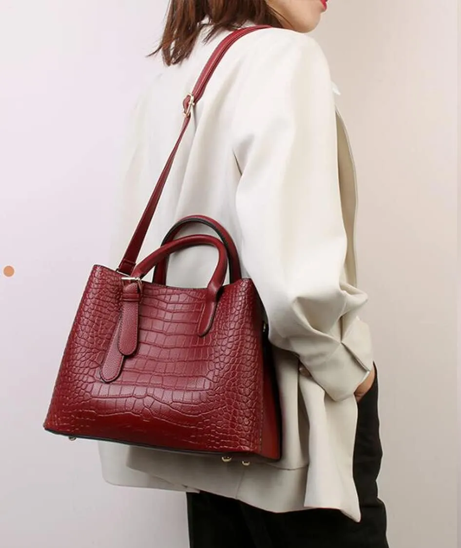 Synthetic PU Leather Ladies Tote Hobo Shoulder Women's Crossbody Bags Satchels Clutches Crocodile pattern