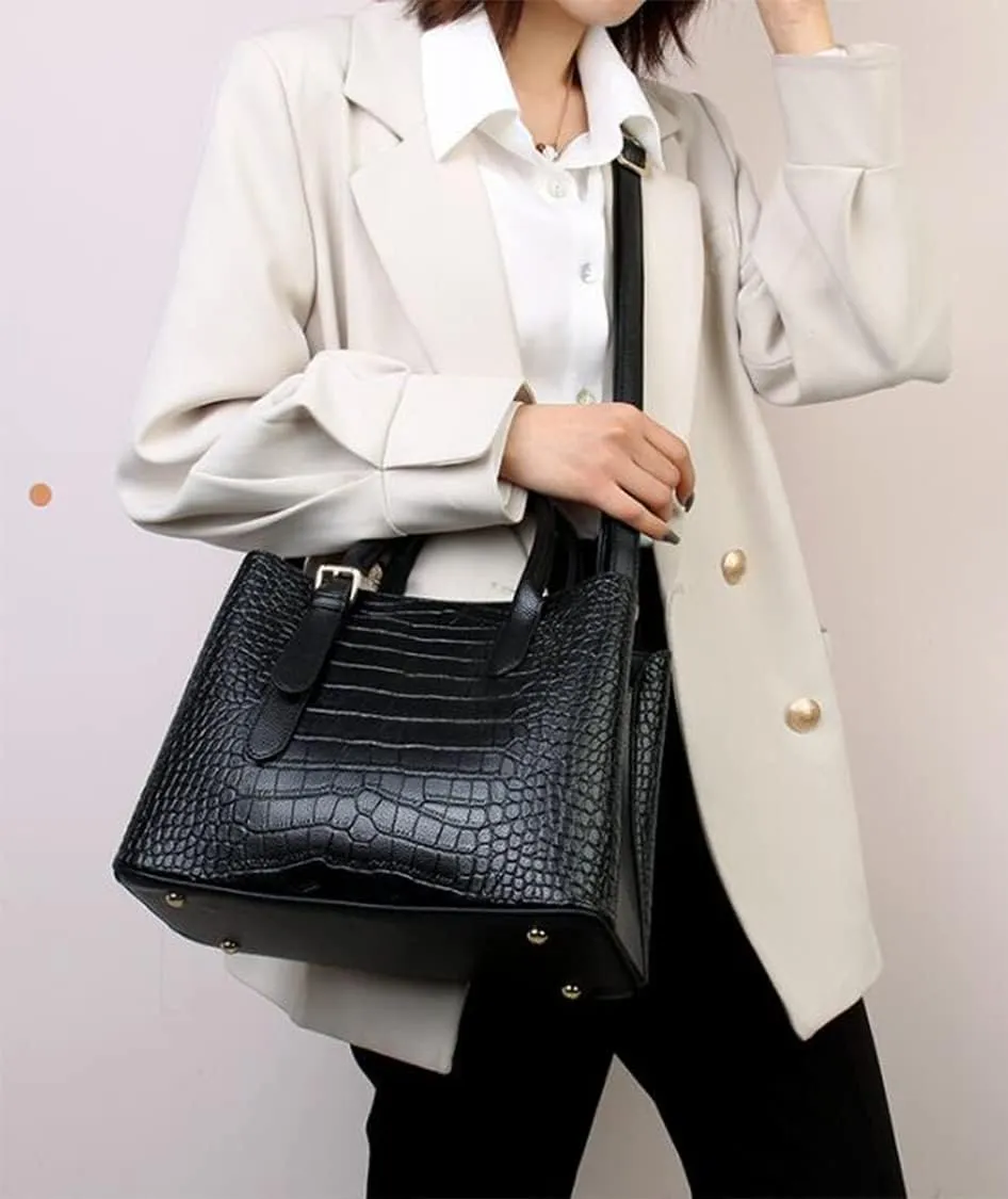 Synthetic PU Leather Ladies Tote Hobo Shoulder Women's Crossbody Bags Satchels Clutches Crocodile pattern