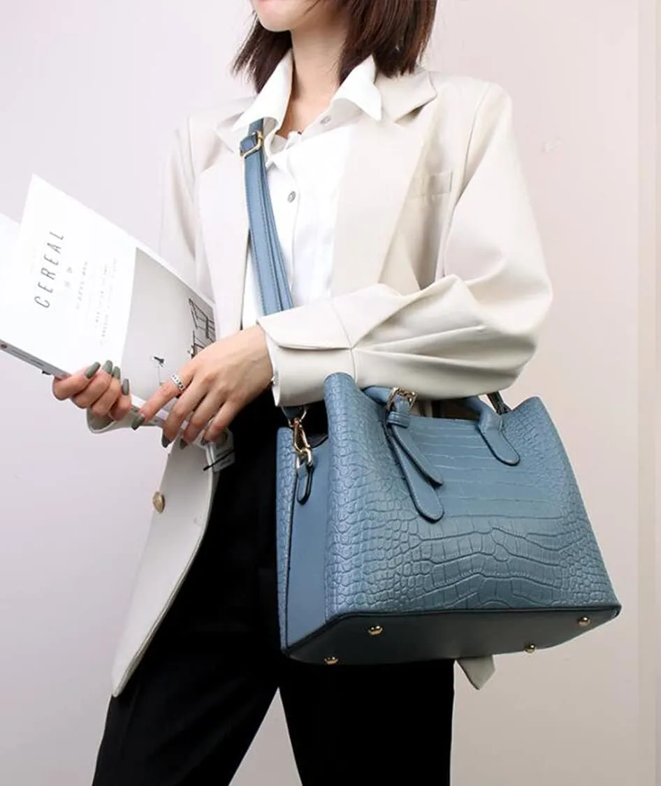 Synthetic PU Leather Ladies Tote Hobo Shoulder Women's Crossbody Bags Satchels Clutches Crocodile pattern