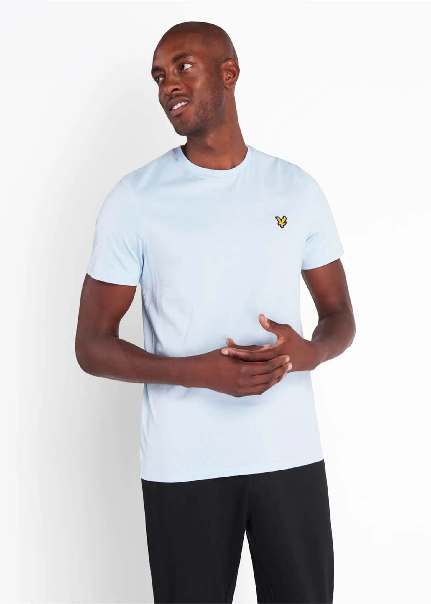 T-Shirt mit Rundhalsausschnitt - pastellblau