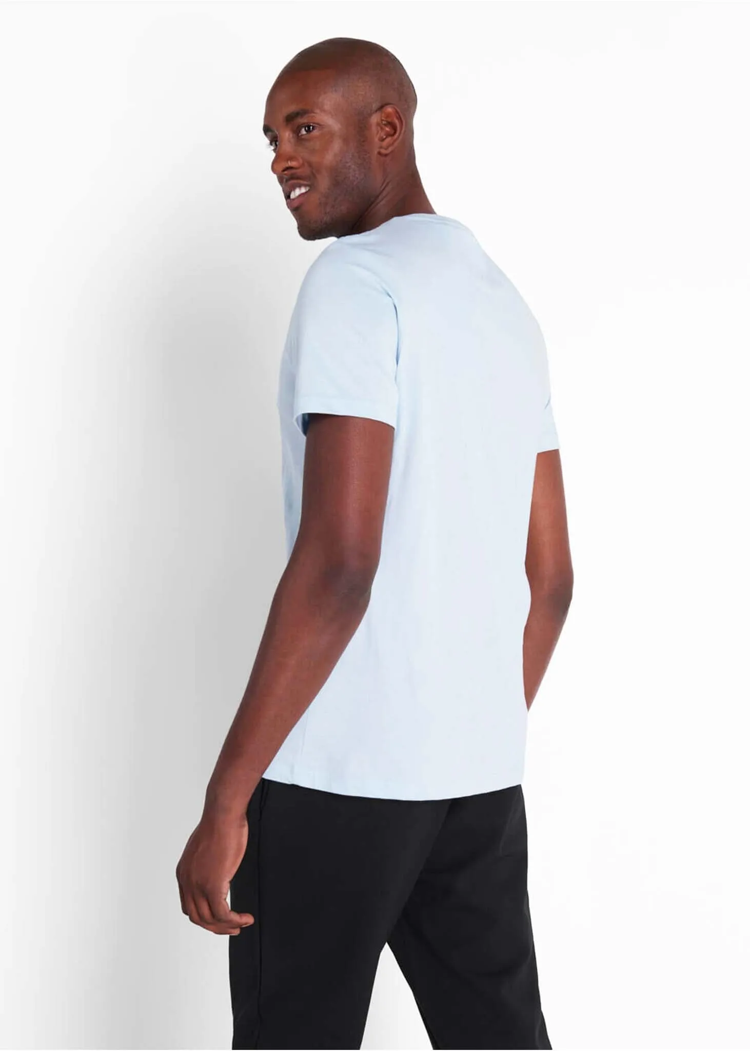T-Shirt mit Rundhalsausschnitt - pastellblau