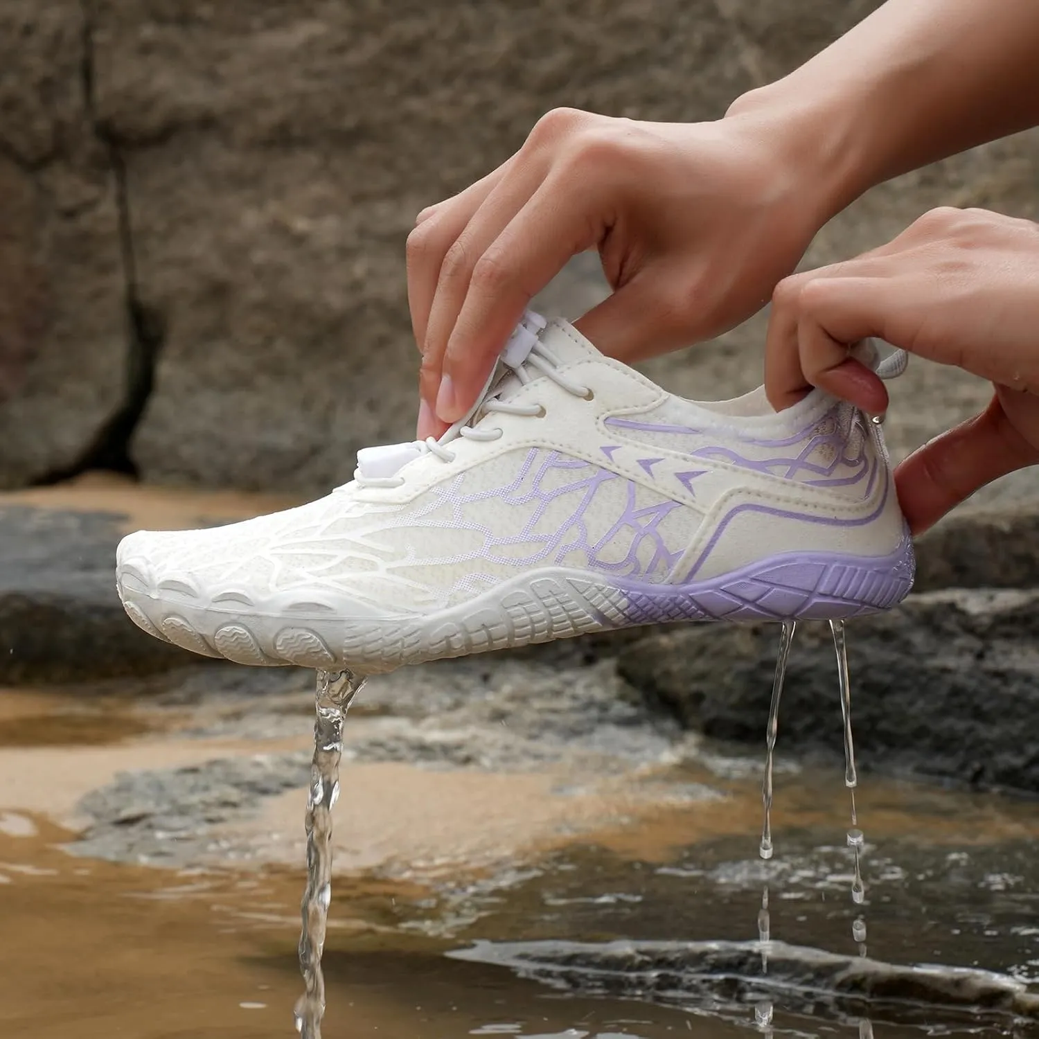 Thatrich Hike Barefoot Shoes for Women Men Wide Toe Box Sneakers Non-Slip Waterproof Comfy Breathable Water Shoe Hiking Travel Athletic Zero Drop Running Grounded Footwear Lightweight Casual Unisex