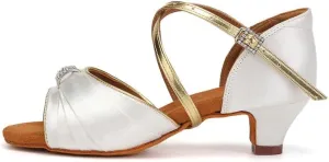 TINRYMX Girls Latin Dance Shoes Ballroom Salsa Tango Professional Performance Practice Dancing Shoes,Model-EM1030