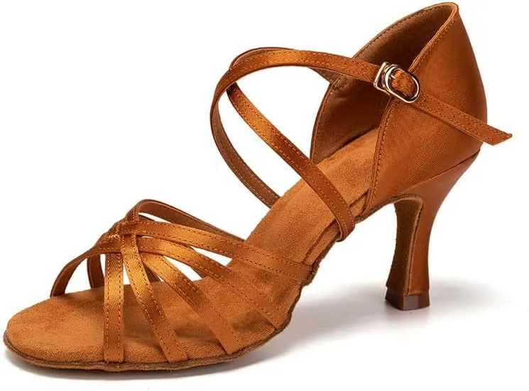 TINRYMX Women's Latin Dance Shoes Ballroom Salsa Cha-cha Professional Practice Dancing Shoes,Model-YJ211