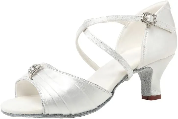 TINRYMX Women's Latin Dance Shoes Ballroom Salsa Cha-cha Professional Practice Wedding Dance Shoes,Model-EM3037