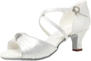 TINRYMX Women's Latin Dance Shoes Ballroom Salsa Cha-cha Professional Practice Wedding Dance Shoes,Model-EM3037