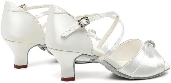 TINRYMX Women's Latin Dance Shoes Ballroom Salsa Cha-cha Professional Practice Wedding Dance Shoes,Model-EM3037