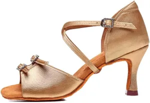 TINRYMX Women's Latin Dance Shoes Ballroom Salsa Cross Strap Professional Practice Dancing Shoes,Model-EM3041