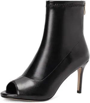 TINRYMX Womens Modern&Jazz Dance Boots Open Toe Latin Salsa Tango Performance Ballroom Ankle Dance Shoes, Model-DS646