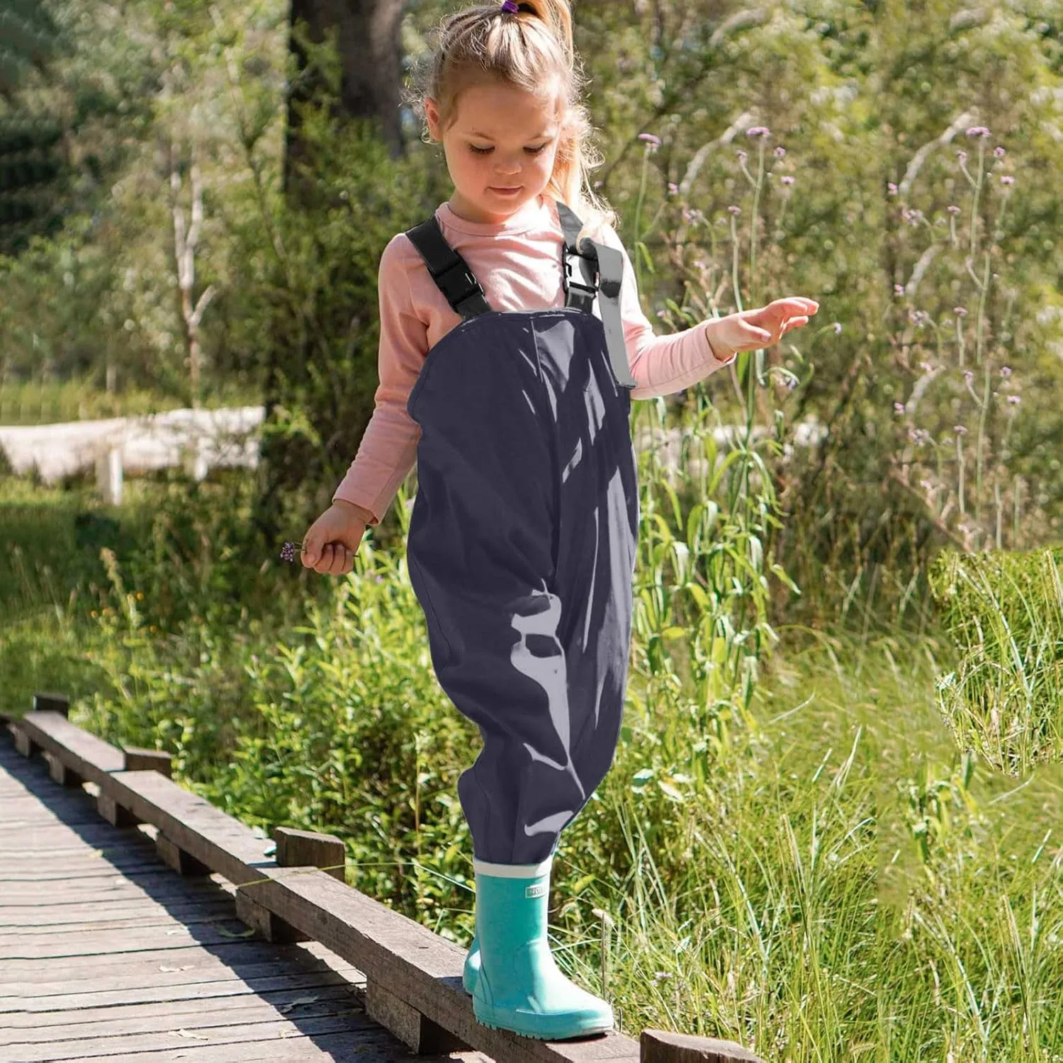 Toddler Boys Girls Waterproof Suspender Rain Pants Insulated Solid Jumpsuit Pant Kids Windbreak Casual Trousers