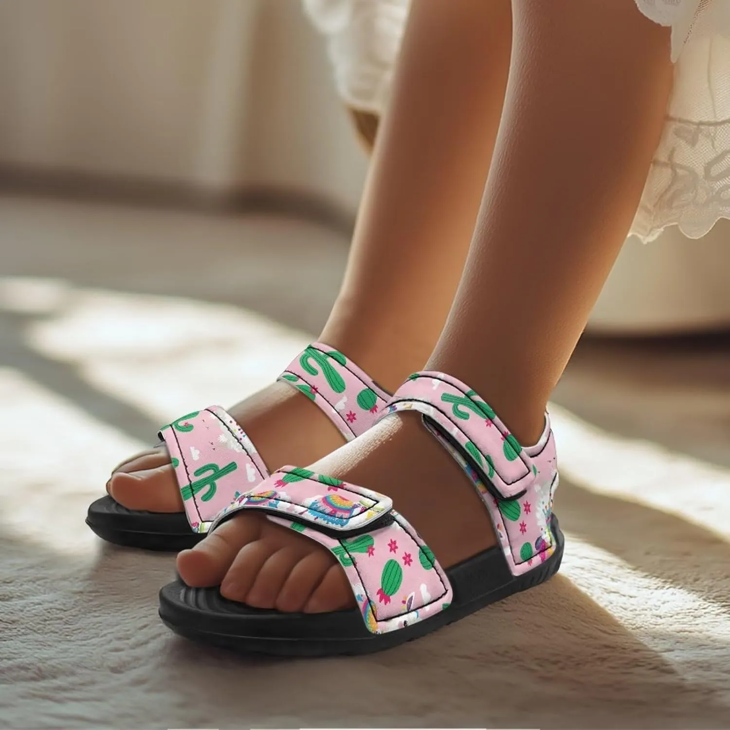Toddler Sporty Sandals with Adjustable Straps Double Buckle Outdoor Athletic Water Shoes Open Toe Slippers Sandal