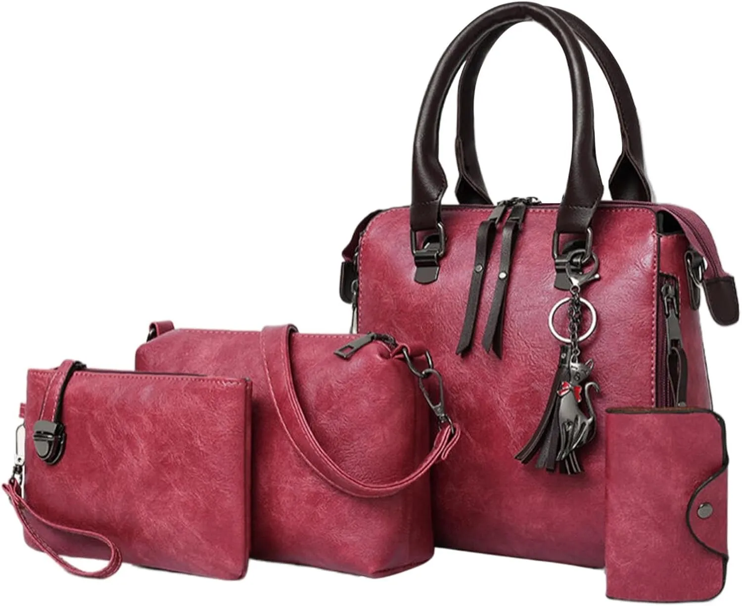 Tote Bag Set For Women Fashion Handbags Wallet Tote Bag Shoulder Bag Top Handle Satchel Purse Set 4pcs Lunch Bag Tote