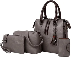 Tote Bag Set For Women Fashion Handbags Wallet Tote Bag Shoulder Bag Top Handle Satchel Purse Set 4pcs Lunch Bag Tote