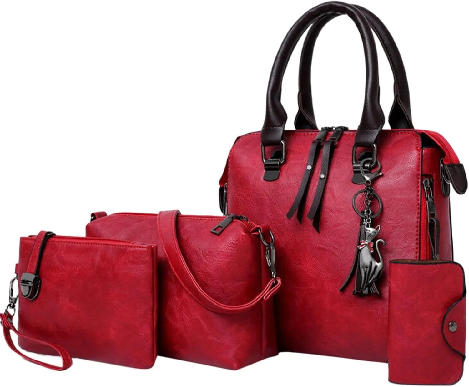 Tote Bag Set For Women Fashion Handbags Wallet Tote Bag Shoulder Bag Top Handle Satchel Purse Set 4pcs Lunch Bag Tote