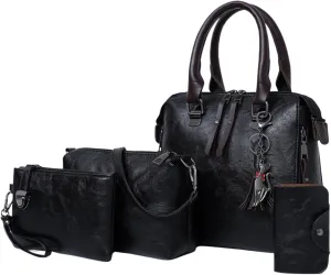Tote Bag Set For Women Fashion Handbags Wallet Tote Bag Shoulder Bag Top Handle Satchel Purse Set 4pcs Lunch Bag Tote