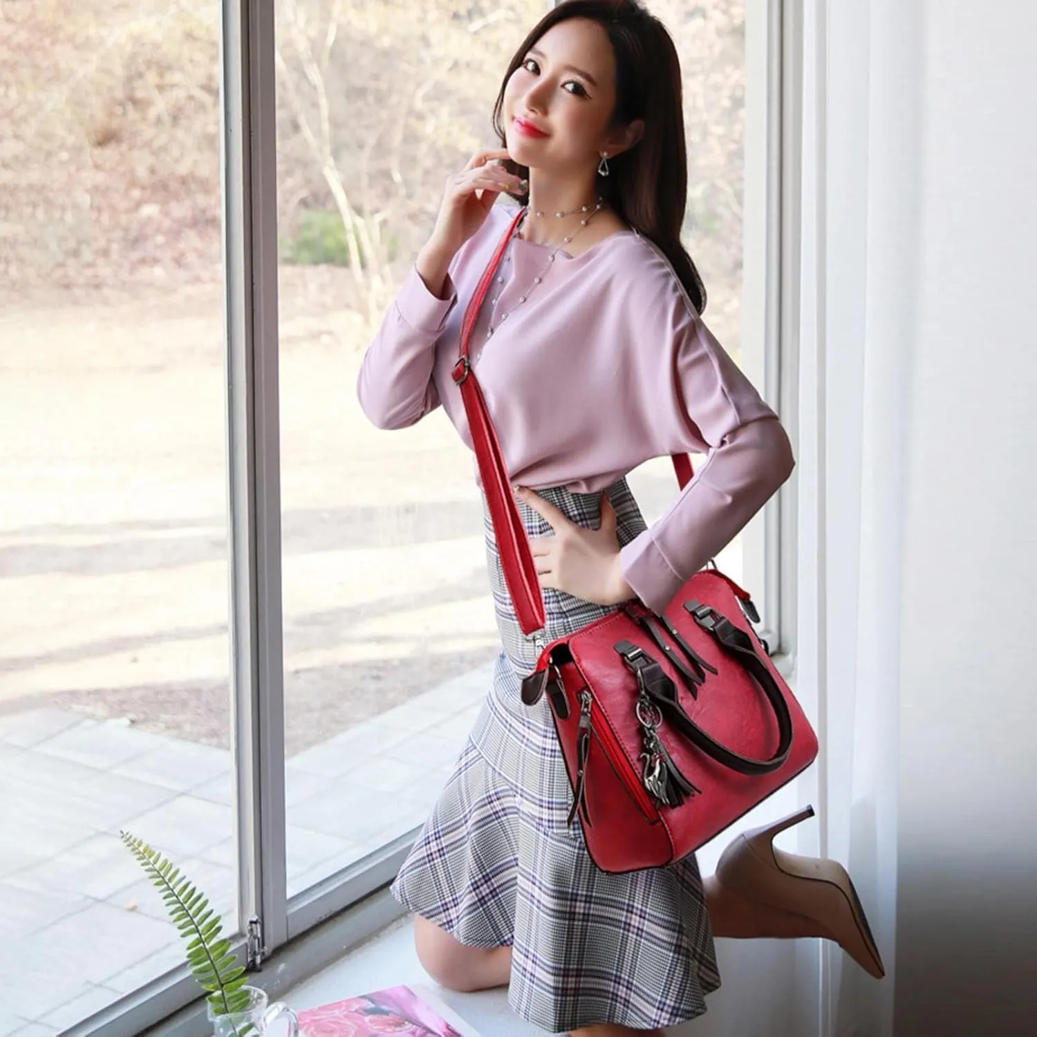 Tote Bag Set For Women Fashion Handbags Wallet Tote Bag Shoulder Bag Top Handle Satchel Purse Set 4pcs Lunch Bag Tote