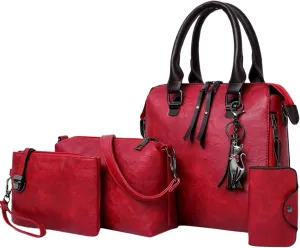 Tote Bag Set For Women Fashion Handbags Wallet Tote Bag Shoulder Bag Top Handle Satchel Purse Set 4pcs Lunch Bag Tote