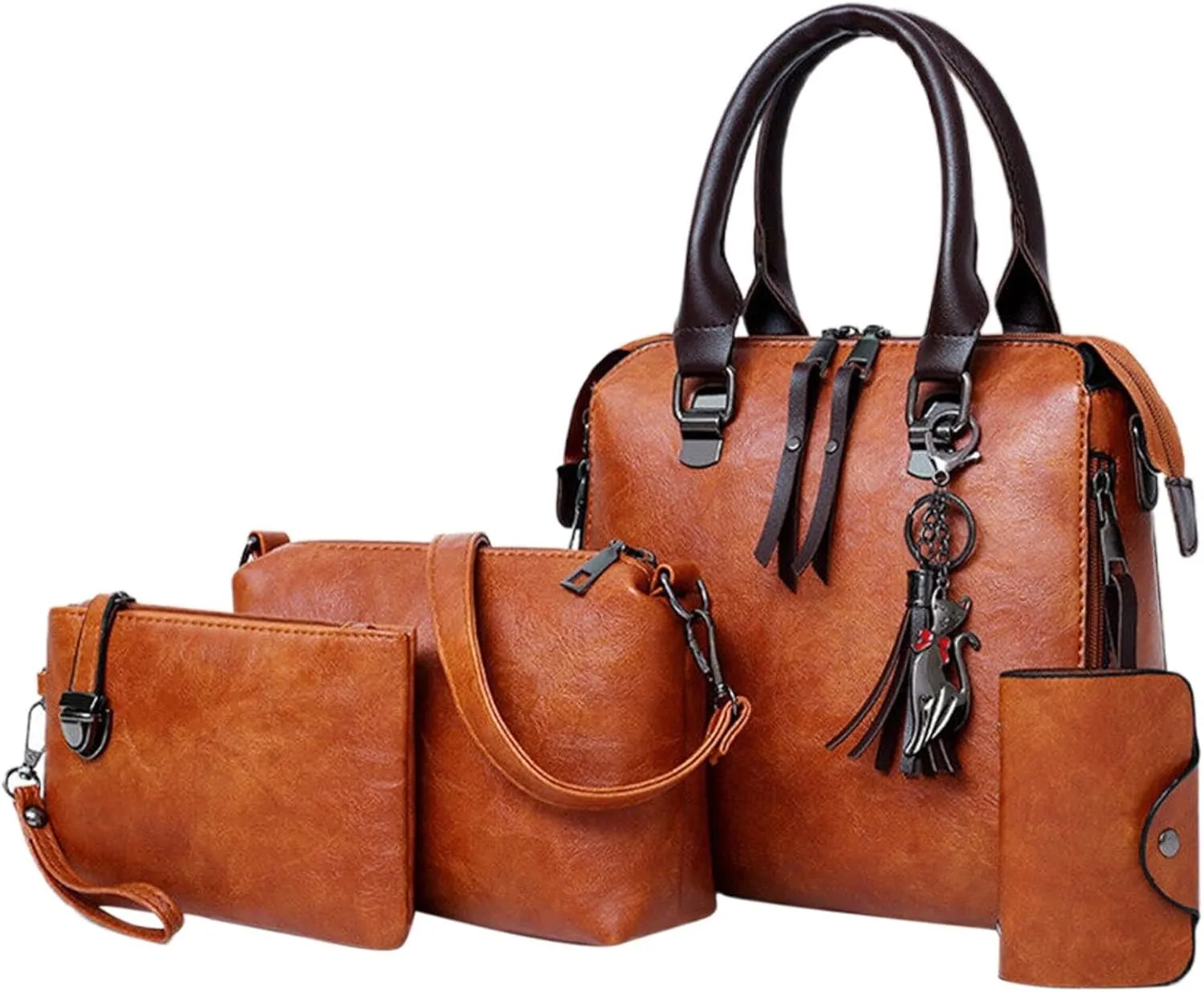Tote Bag Set For Women Fashion Handbags Wallet Tote Bag Shoulder Bag Top Handle Satchel Purse Set 4pcs Lunch Bag Tote