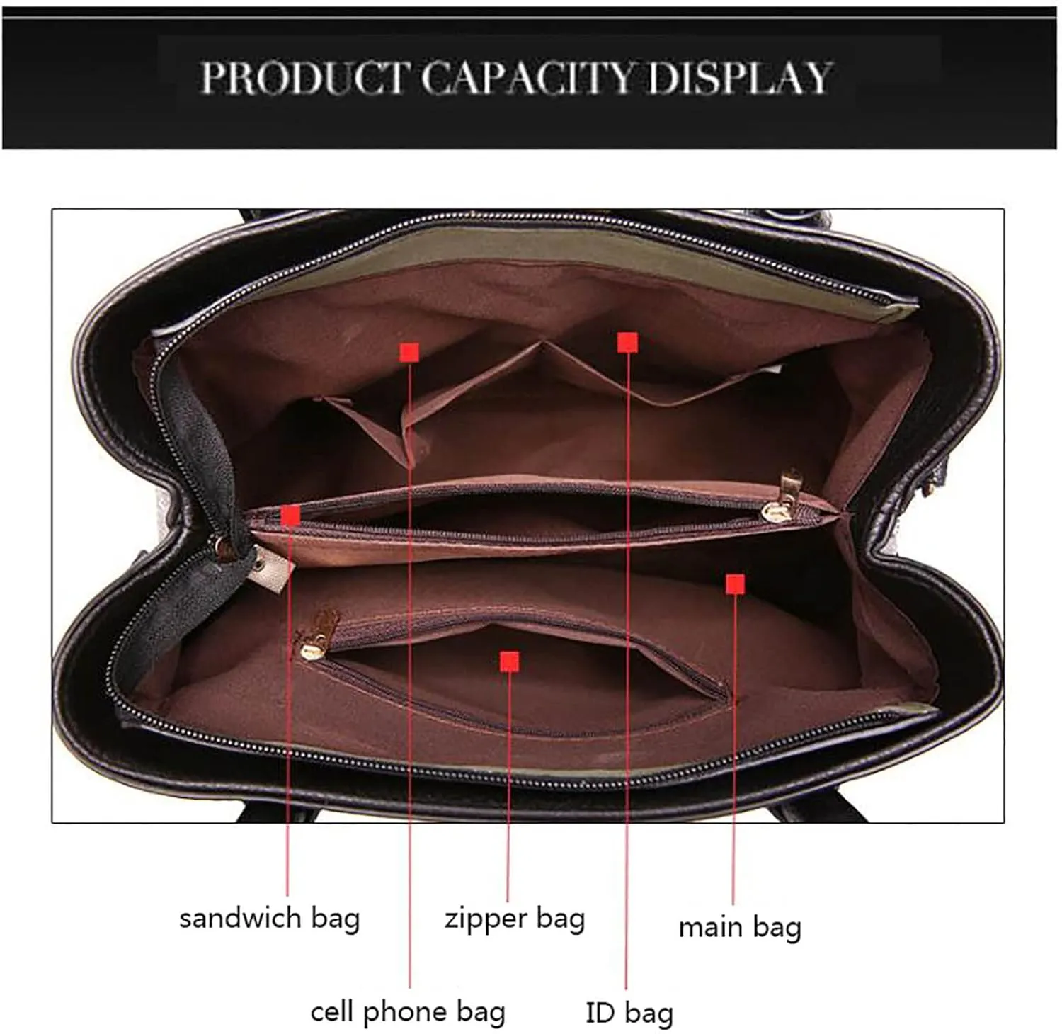 Tote Purses for Women, Faux Leather Large Capacity Shoulder Bag with Adjustable Strap Everyday Messenger Handbags