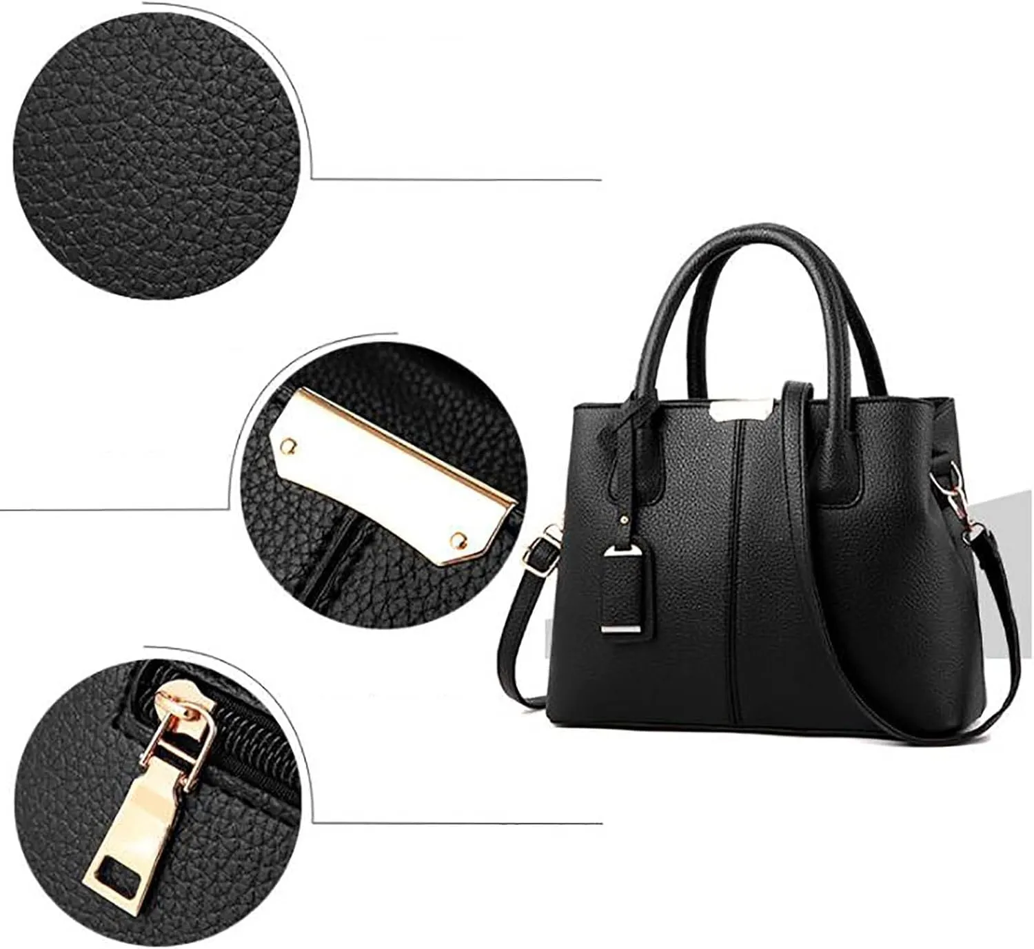 Tote Purses for Women, Faux Leather Large Capacity Shoulder Bag with Adjustable Strap Everyday Messenger Handbags