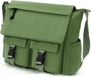 Travel Messenger Bag for Women Men: Durable Canvas Crossbody Handbag with Adjustable Strap Lightweight Laptop Purse