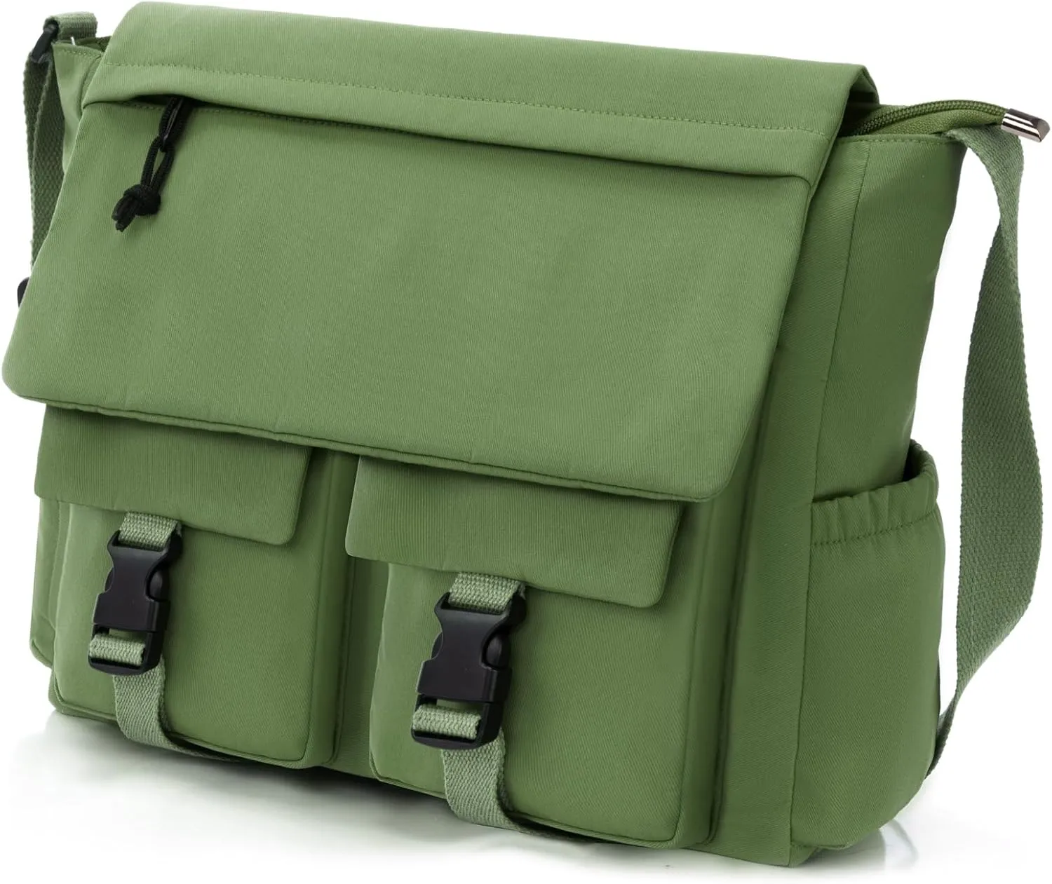 Travel Messenger Bag for Women Men: Durable Canvas Crossbody Handbag with Adjustable Strap Lightweight Laptop Purse