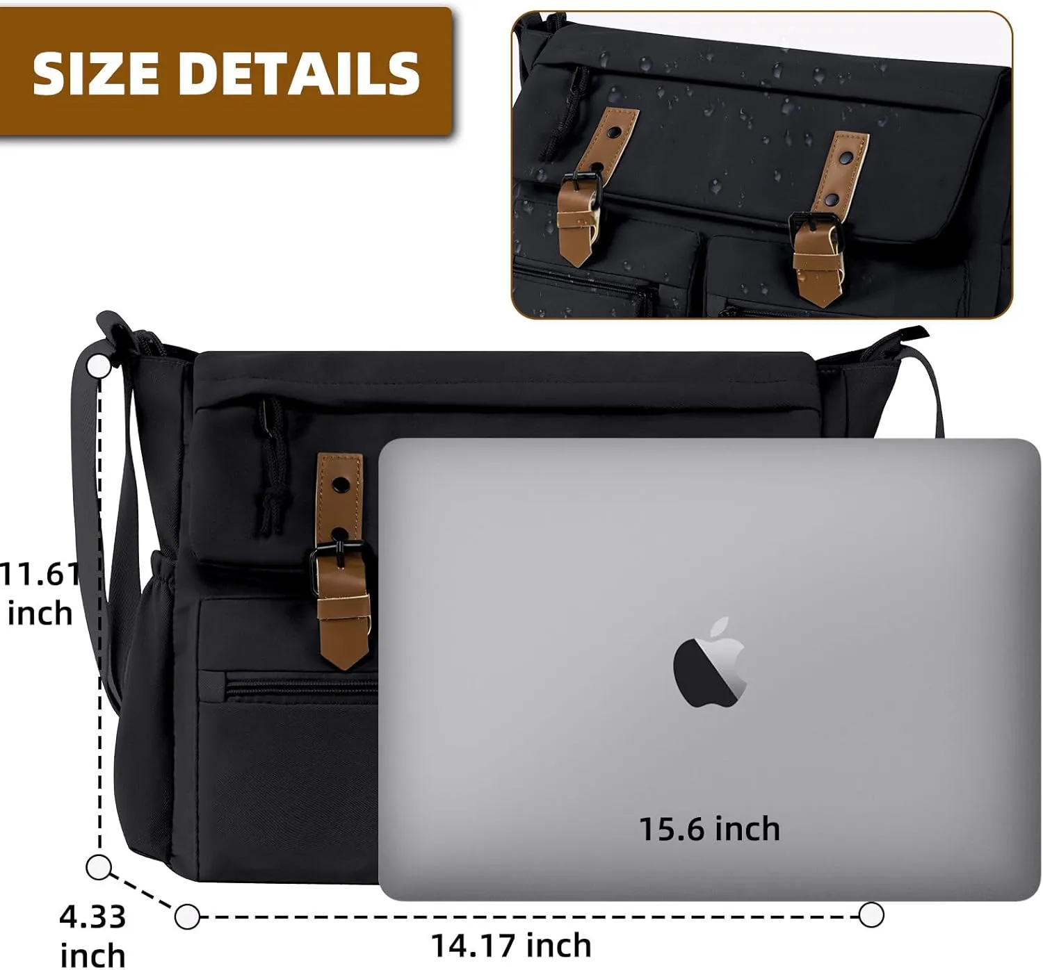 Travel Messenger Bag for Women Men: Durable Canvas Crossbody Handbag with Adjustable Strap Lightweight Laptop Purse