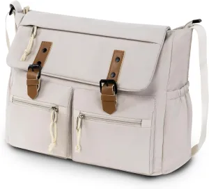 Travel Messenger Bag for Women Men: Durable Canvas Crossbody Handbag with Adjustable Strap Lightweight Laptop Purse