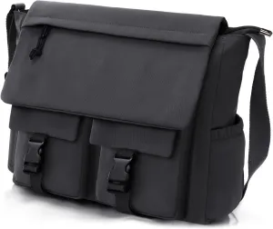 Travel Messenger Bag for Women Men: Durable Canvas Crossbody Handbag with Adjustable Strap Lightweight Laptop Purse