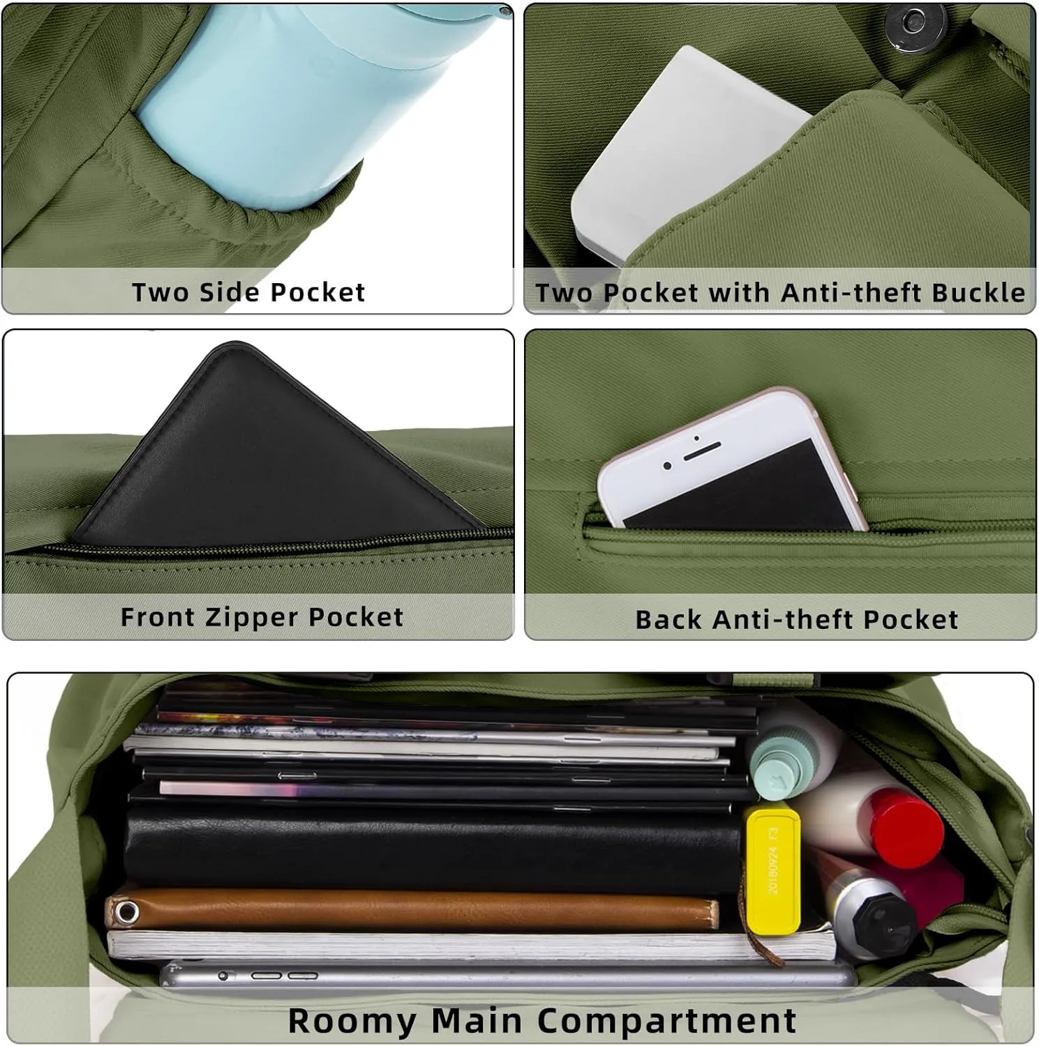Travel Messenger Bag for Women Men: Durable Canvas Crossbody Handbag with Adjustable Strap Lightweight Laptop Purse