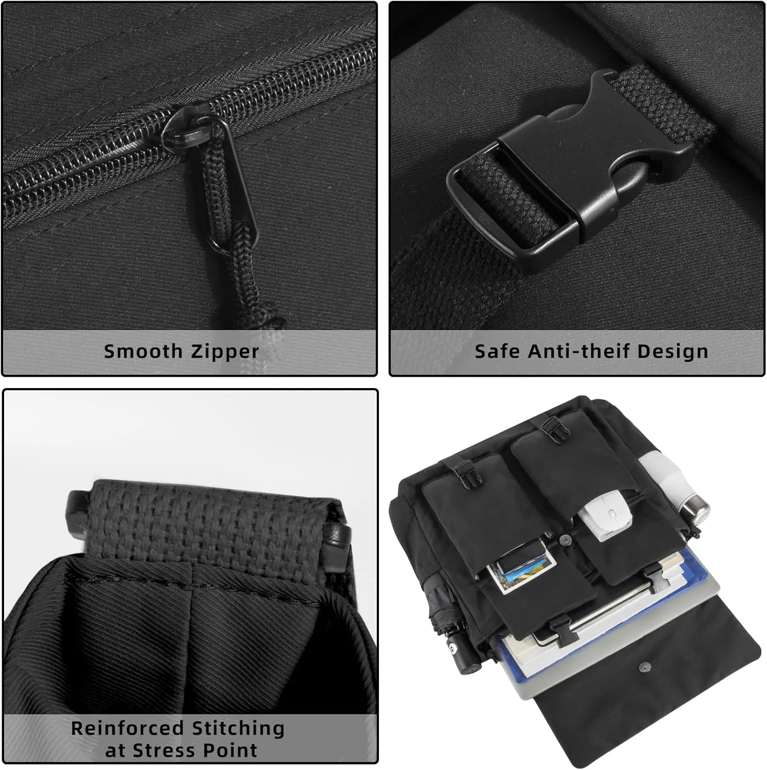 Travel Messenger Bag for Women Men: Durable Canvas Crossbody Handbag with Adjustable Strap Lightweight Laptop Purse