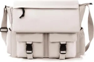 Travel Messenger Bag for Women Men: Durable Canvas Crossbody Handbag with Adjustable Strap Lightweight Laptop Purse