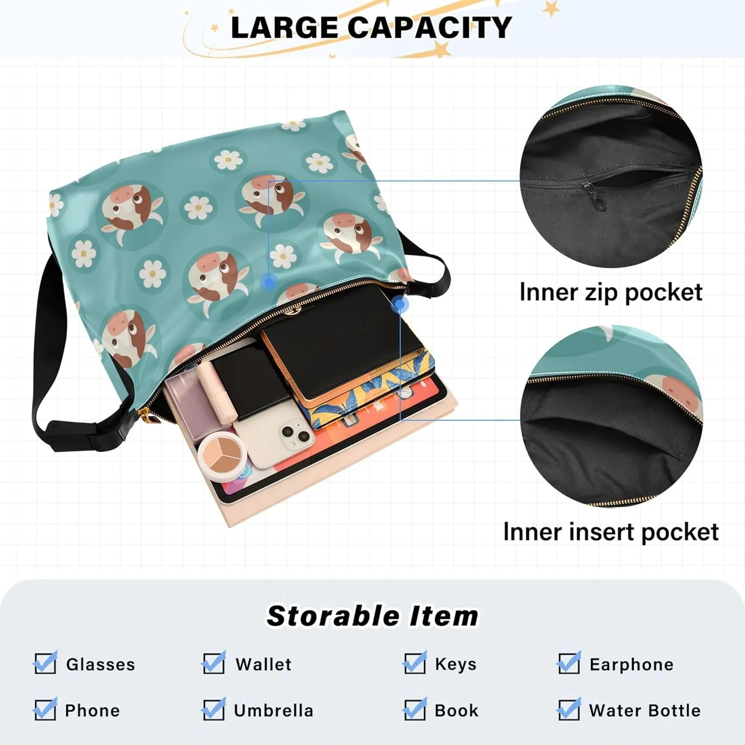 Tribal Elephant Ethnic Bohemia Lady Leather Purses Hobo Large Cross Body Purses Floral Animal Print Shoulder Handbags